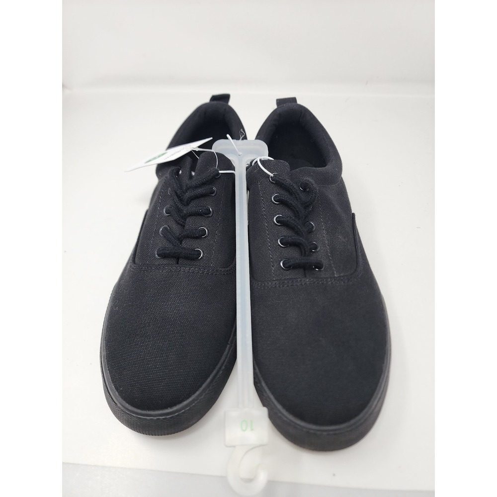 Goodfellow & Co Mens Low Top Lace Up Sneakers Black Canvas Casual Size 10